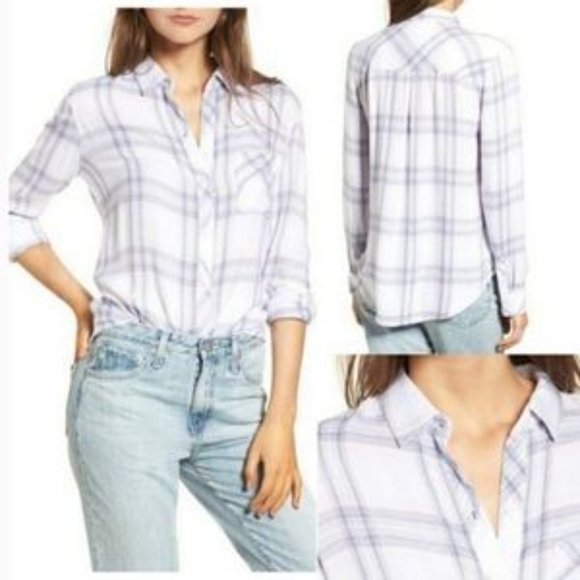 Rails Revolve Hunter white blush patriot plaid button down shirt medium - Picture 1 of 10